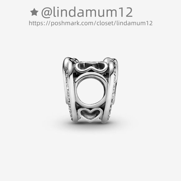 Pandora Sparkling Entwined Hearts Charm - Picture 3 of 6